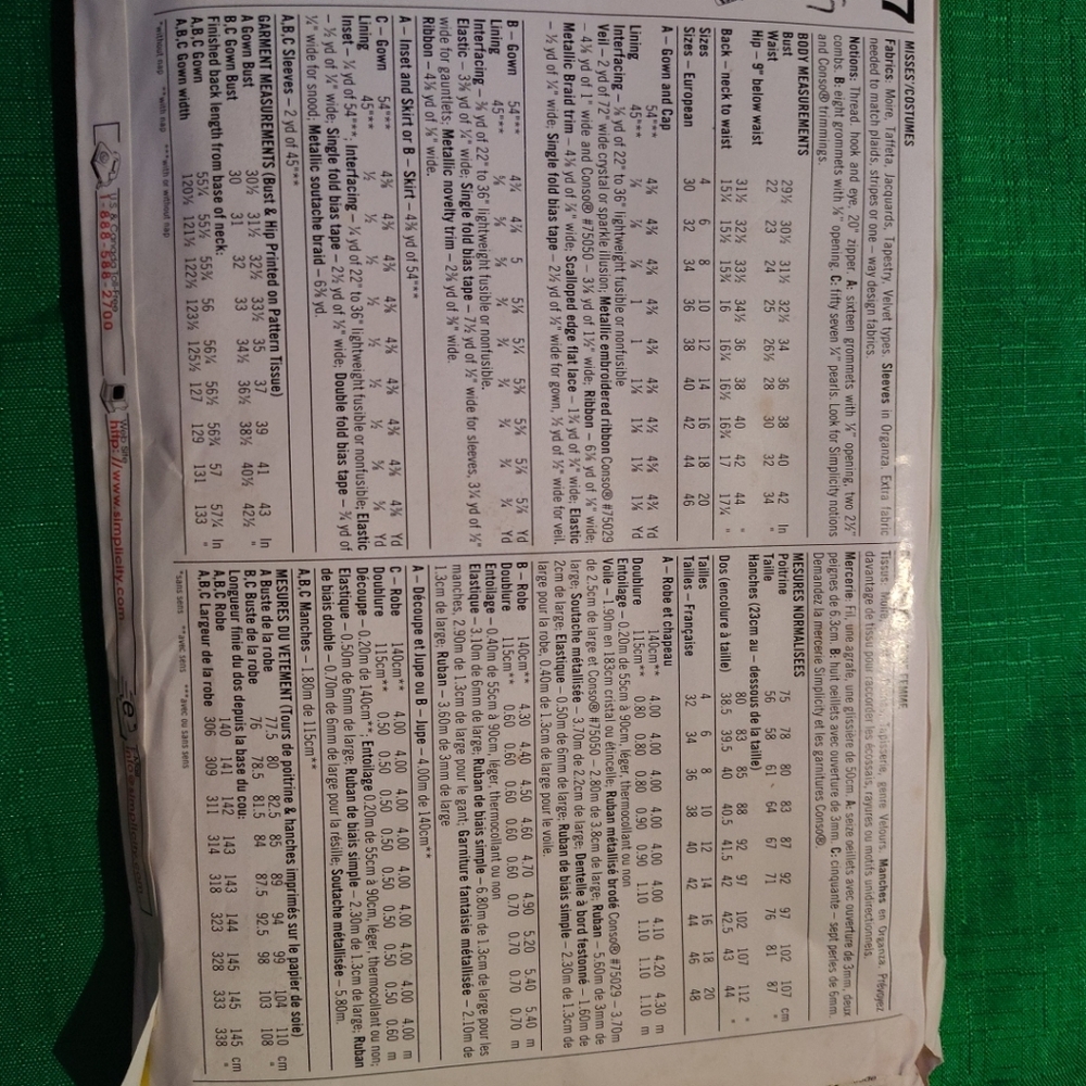 Simplicity pattern 0657 1999